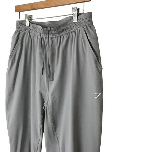 Gymshark Grey Pull On Pants  With Ties 2 Front Pockets Size M - Picture 4 of 9